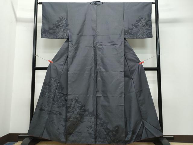 平和屋着物●本場大島紬 訪問着 9マルキ 花車文 正絹 逸品 CAAT6968vf