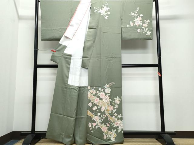 平和屋着物●創業460年・千總 訪問着 駒刺繍 草花文 金彩 高島屋扱い 正絹 逸品 CAAT7033vf