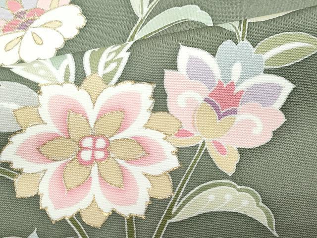 平和屋着物●創業460年・千總 訪問着 駒刺繍 草花文 金彩 高島屋扱い 正絹 逸品 CAAT7033vf