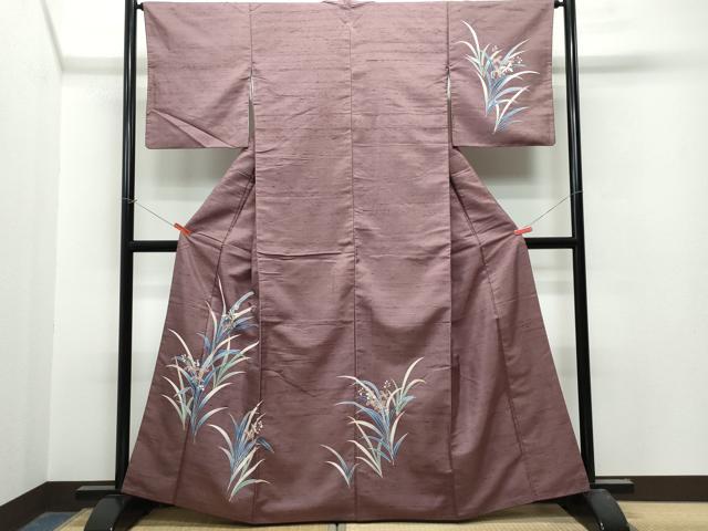 平和屋着物●訪問着 友禅 白山紬 草花文 正絹 逸品 CAAT7075vf