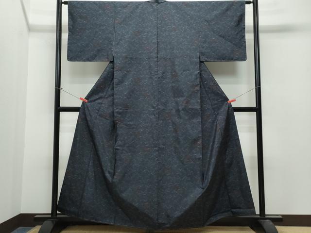 平和屋着物●本場大島紬 溢れ松葉花文 正絹 逸品 未使用 CAAT7078vf