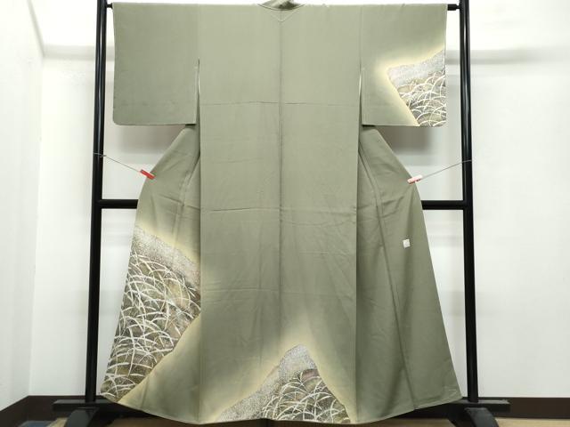 平和屋着物●ろう彩工芸 奥村一心 訪問着 草木文 暈し染め 正絹 逸品 CAAT7131vf