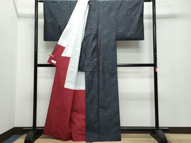 平和屋着物●本場大島紬 草花文 正絹 逸品 CAAT7134vf