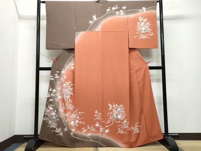 平和屋着物●訪問着 友禅 花籠文 暈し染め 正絹 逸品 CAAT7151vf