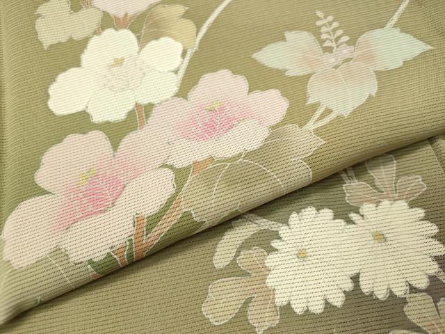 平和屋着物*夏物 訪問着 絽 友禅 蔦の葉花文 暈し染め 正絹 逸品 CAAT7326vp