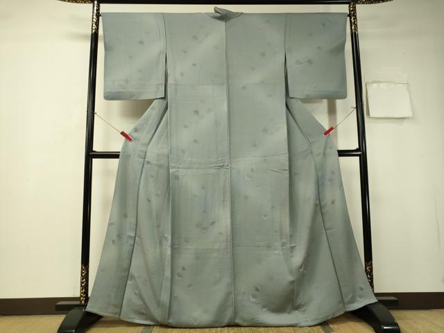 平和屋着物▽上質な小紋 単衣 雪輪地紋 暈し染め まるやま扱い 正絹 逸品 CAAT7336vp