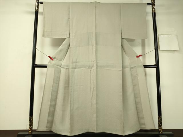 平和屋着物▽千家十色塗師十三代 中村宗哲 雪間乃草 色無地 単衣 草花地紋 潤色 正絹 逸品 CAAT7356vp