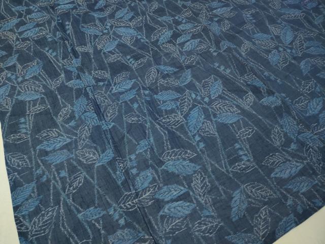 平和屋着物*夏物 小千谷ちぢみ 枝葉文 麻 逸品 未使用 CAAT7384vp
