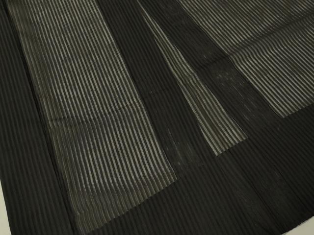 平和屋着物▽男性 長羽織 スリーシーズン 春夏秋 塵除け 縦絽 黒地 正絹 逸品 CAAT7416vp