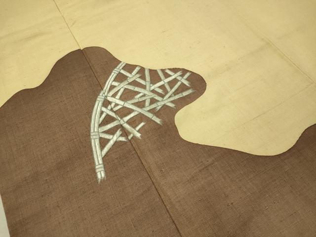 平和屋着物●色留訪問着 総刺繍 紬地 竹垣すすき文 ますいわ屋扱い 正絹 逸品 CAAT7559vp