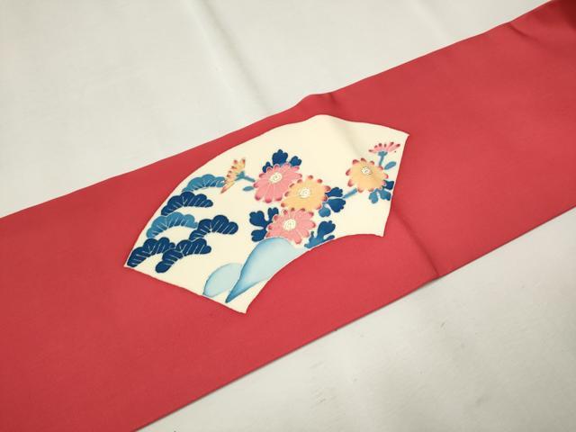 平和屋着物●本加賀友禅作家 寺西次作 塩瀬 九寸名古屋帯 地紙草花文 金彩 正絹 逸品 CAAT8007hy