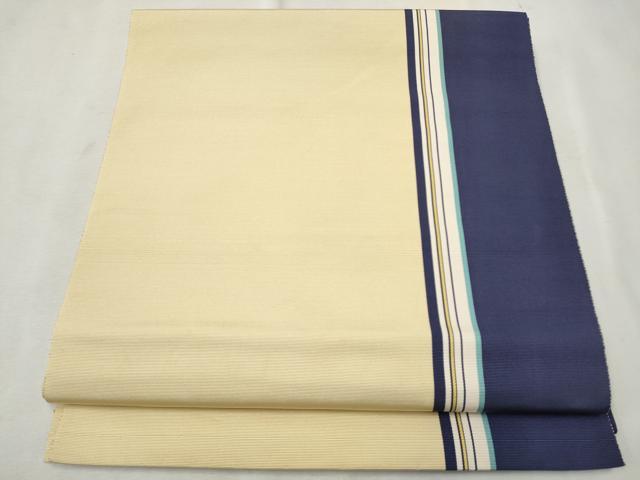 平和屋着物●本場筑前博多織 八寸名古屋帯 間道 正絹 逸品 CAAT8381hy