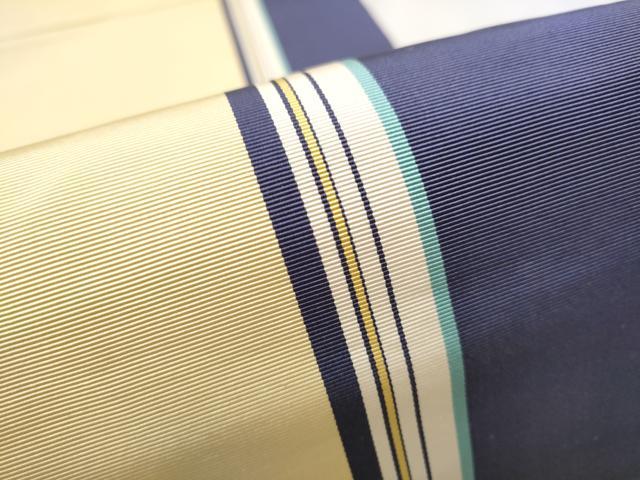 平和屋着物●本場筑前博多織 八寸名古屋帯 間道 正絹 逸品 CAAT8381hy