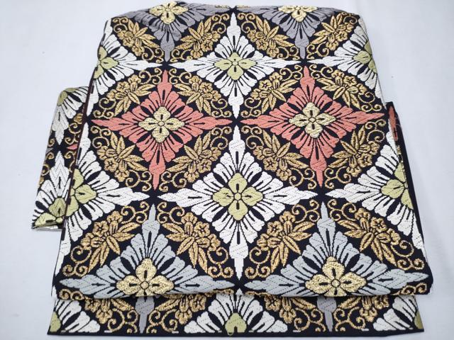 平和屋着物●つけ帯 瑞祥唐織 七宝草花丸文 金糸 正絹 逸品 CAAT8390hy