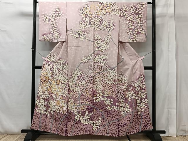 【高級訪問着】　枝花文　暈し染め　逸品✨ No.60 平和屋着物□訪問着 枝花文 暈し染め 金彩 正絹 逸品 CAAT8642kb