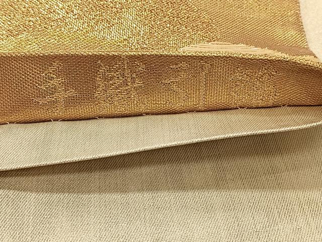 平和屋着物◎六通柄袋帯 螺鈿箔 枝松文 手織引箔 正絹 逸品 CAAT8775kb