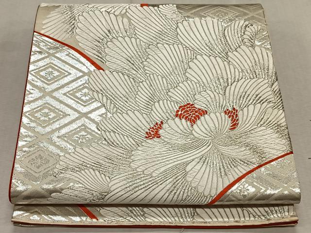 平和屋着物◎六通柄袋帯 唐織 九百錦 豊麗牡丹文 正絹 逸品 CAAT9133qv