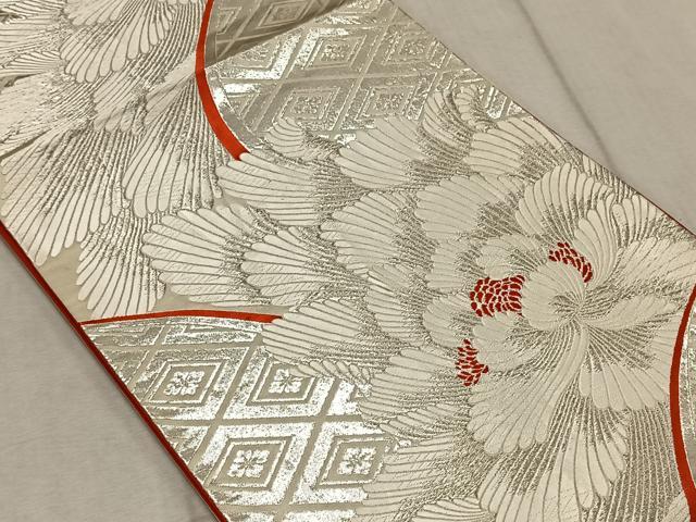 平和屋着物◎六通柄袋帯 唐織 九百錦 豊麗牡丹文 正絹 逸品 CAAT9133qv