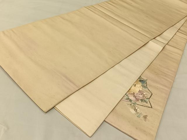 平和屋着物◎太鼓柄袋帯 総刺繍 檜扇花文 金銀糸 引箔 正絹 逸品 CAAT9180qv