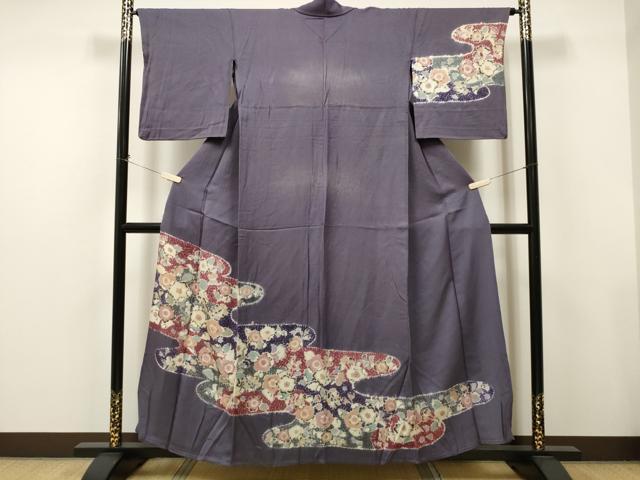 平和屋着物▽訪問着 単衣 辻が花 絞り ラメ糸 正絹 逸品 CAAT9201dy