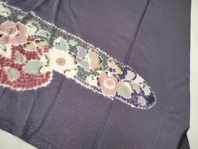 平和屋着物▽訪問着 単衣 辻が花 絞り ラメ糸 正絹 逸品 CAAT9201dy