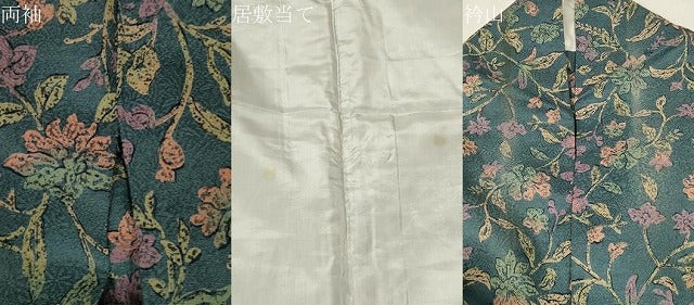 平和屋着物▽上質な小紋 単衣 更紗草花文 正絹 逸品 CAAT9218dy