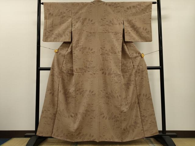 平和屋着物●上質な紬 草花文 三越扱い 正絹 逸品 CAAT9289dy