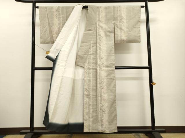 平和屋着物●結城紬 奥順 はたおり娘 100亀甲 笹竹文 正絹 逸品 CAAT9315dy