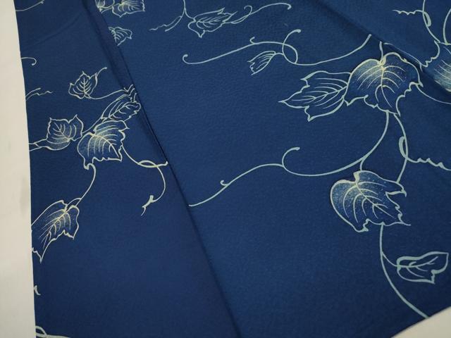 平和屋着物▽上質な小紋 単衣 蔦の葉文 正絹 逸品 CAAT9387dy