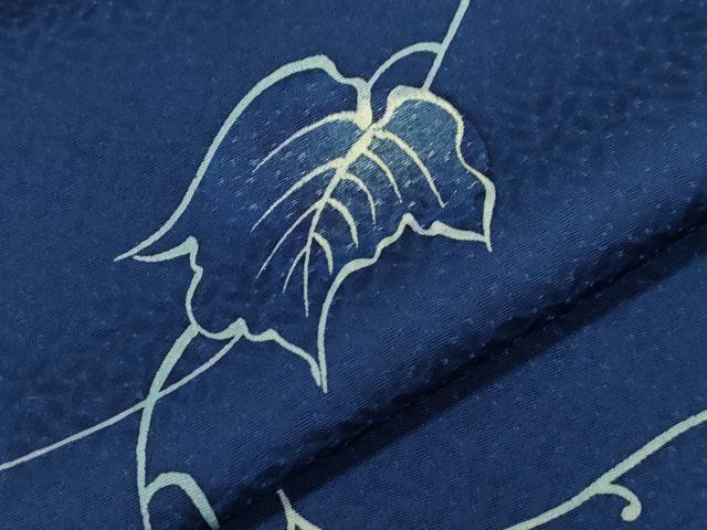 平和屋着物▽上質な小紋 単衣 蔦の葉文 正絹 逸品 CAAT9387dy