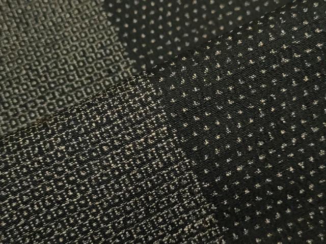平和屋着物▽上質なお召 単衣 120亀甲 間道 正絹 逸品 CAAT9390dy