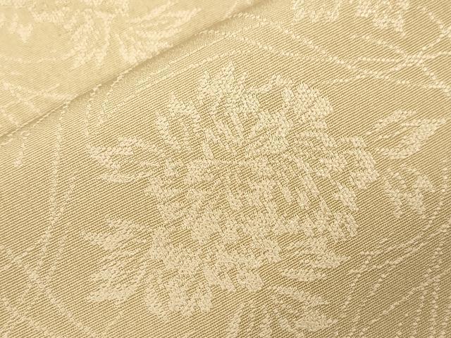 平和屋着物▽上質な色無地 単衣 草花地紋 丁字色 正絹 逸品 CAAT9393dy