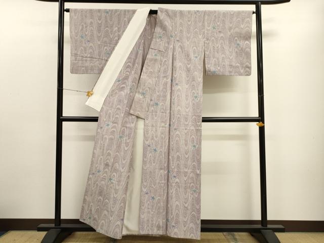 平和屋着物▽上質な紬 単衣 竜田川 正絹 逸品 CAAT9395dy