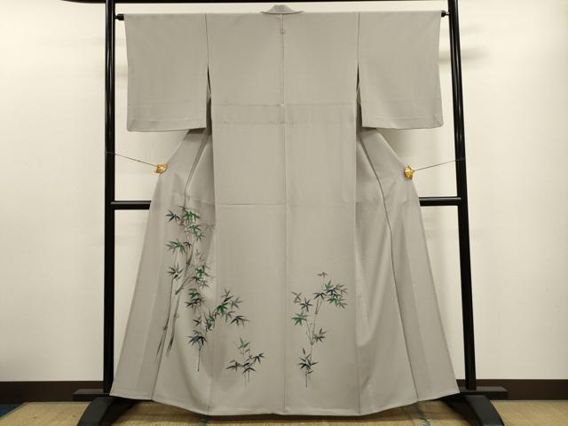 平和屋着物▽洗える最高級着物 <英>はなぶさ謹製 色留袖 単衣 手描き 笹竹文 CAAT9398dy