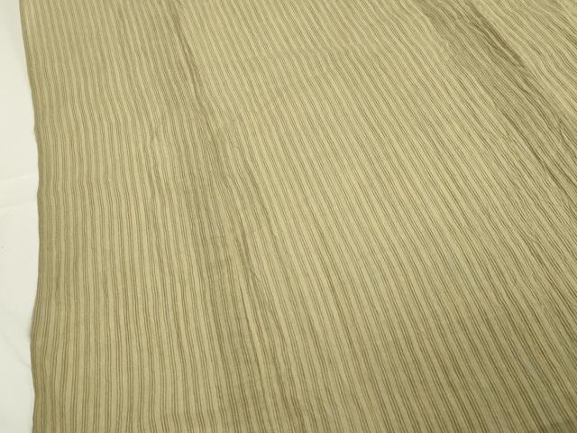 平和屋着物*夏物 男性 小千谷ちぢみ 縞 麻 逸品 CAAT9444dy
