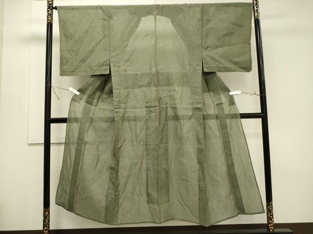 平和屋着物*夏物 男性 小千谷ちぢみ 霞文 麻 逸品 CAAT9445dy