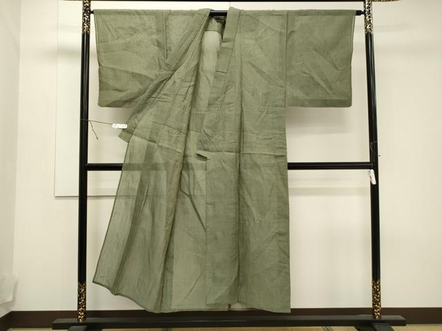 平和屋着物*夏物 男性 小千谷ちぢみ 霞文 麻 逸品 CAAT9445dy