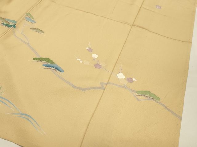平和屋着物▽訪問着 単衣 友禅 作家物 流水 松竹梅 暈し染め 正絹 逸品 CAAT9501dy