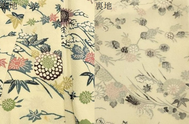 平和屋着物▽上質な小紋 単衣 型染め 草花文 正絹 逸品 CAAT9514dy