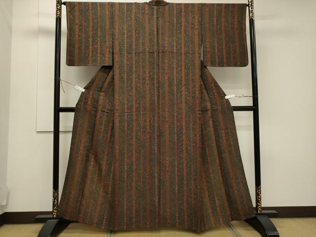 平和屋着物▽上質な小紋 単衣 更紗花間道 正絹 逸品 CAAT9517dy