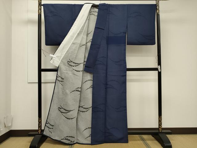 平和屋着物▽小紋 無双 紗袷 紗×絽 雪輪文 洗える着物 CAAT9521dy