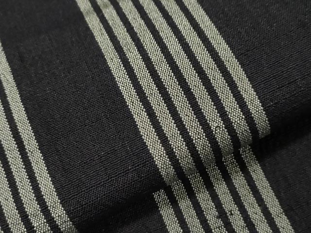平和屋着物▽上質な紬 単衣 縞 正絹 逸品 CAAT9536dy
