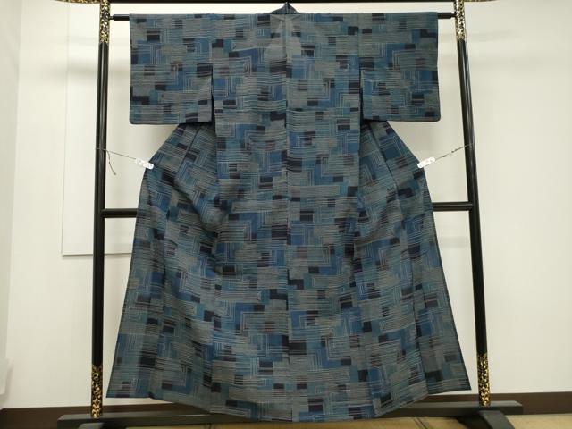 平和屋着物▽本塩沢 単衣 吉祥文 正絹 逸品 CAAT9537dy