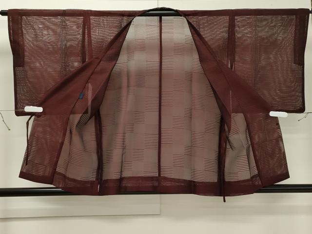 平和屋着物▽道行コート スリーシーズン 春夏秋 塵除け 市松文様 正絹 逸品 CAAT9542dy