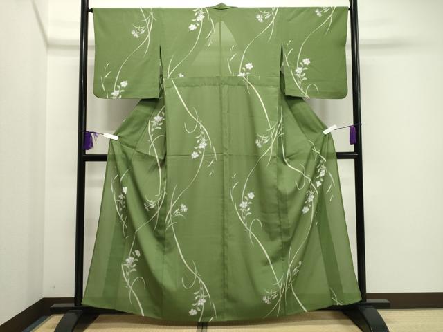 平和屋着物*夏物 小紋 絽 草花文 洗える着物 CAAQ1230ghm