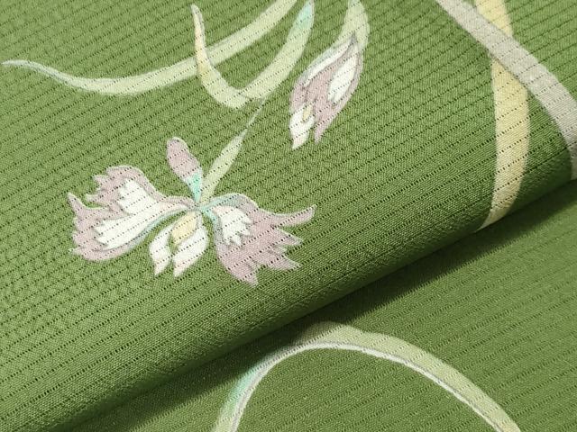 平和屋着物*夏物 小紋 絽 草花文 洗える着物 CAAQ1230ghm