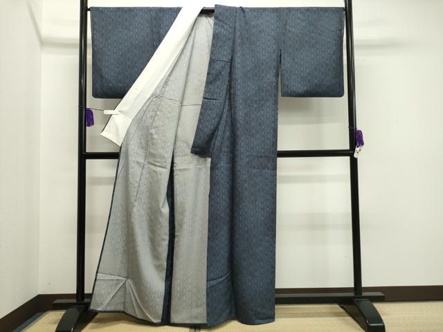 平和屋着物▽上質な小紋 単衣 麻の葉文様 正絹 逸品 CAAT9928gh