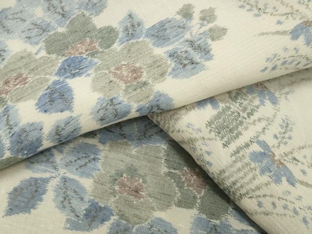 平和屋着物*夏物 小千谷紬 紗 草花文 正絹 逸品 CAAT9969gh