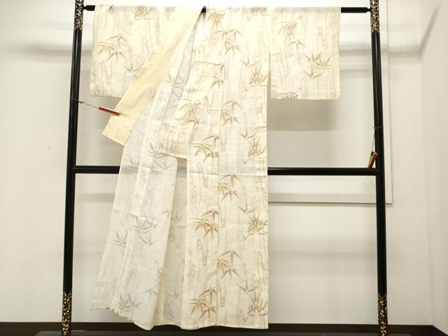 平和屋着物*夏物 小紋 紗 流水笹文 CAAU0067ev