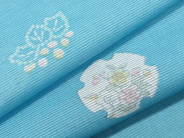 平和屋着物*夏物 小紋 絽 草花文 洗える着物 CAAU0215ev